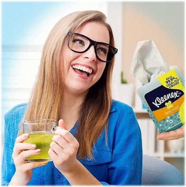 Kleenex 21286 Boutique Anti-Viral Tissue, 3-Ply, Pop-Up Box, 55/Box, 3 Boxes/Pack - Image 6
