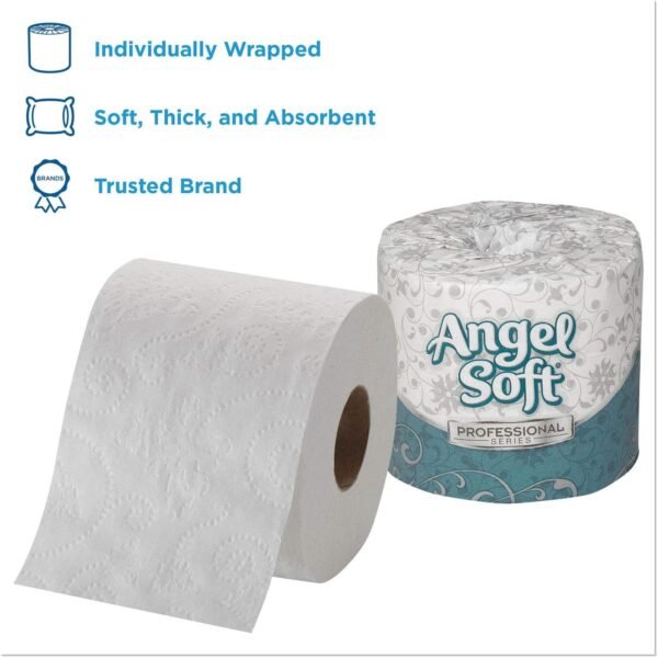 Georgia-Pacific Angel Soft Toilet Paper - Professional Series Premium 2-Ply Embossed Toilet Paper, 16840, 450 Sheets Per Roll, 40 Rolls Per Case, White - Image 5