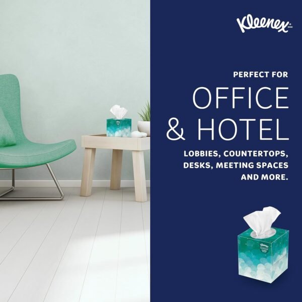 Kleenex Professional Facial Tissue, Bulk (21271), 2-Ply, White, Upright Cube Boxed Format, Designed for Business (90 Tissues/Box, 36 Boxes, 3,240 Sheets/Case) - Image 8