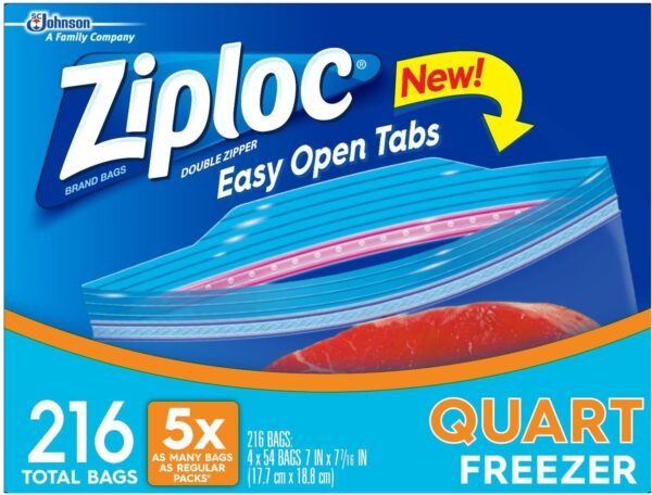 Ziploc Double Zipper Freezer Bags - Quart - 4/54 Count - Image 2