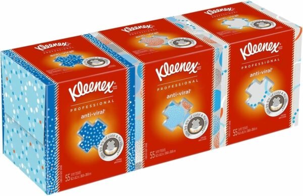 Kleenex 21286 Boutique Anti-Viral Tissue, 3-Ply, Pop-Up Box, 55/Box, 3 Boxes/Pack - Image 8