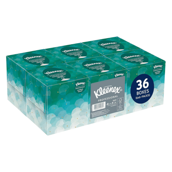Kleenex Professional Facial Tissue, Bulk (21271), 2-Ply, White, Upright Cube Boxed Format, Designed for Business (90 Tissues/Box, 36 Boxes, 3,240 Sheets/Case)
