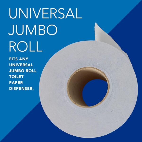 Scott Jumbo Roll Bulk Toilet Paper -100% Recycled Fiber High-Capacity Jumbo Roll Bulk Toilet Paper (67805), 2-Ply, White, Non-Perforated (12 Rolls at 1,000' Each, 12,000'/Case) - Image 3