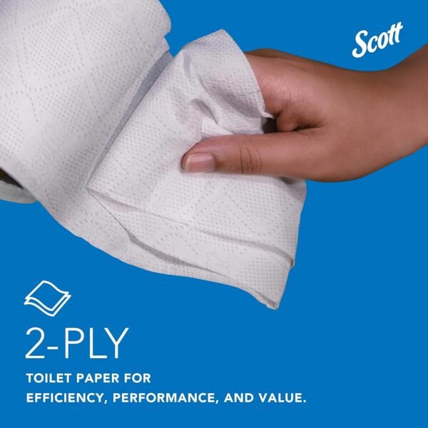 Scott Toilet Paper Bulk -100% Recycled Fiber Standard Roll Bulk Toilet Paper (13217), 2-Ply, Elevated Design, White, Individually Wrapped (80 Rolls of 473 Sheets, 37,840 Sheet Total) - Image 9