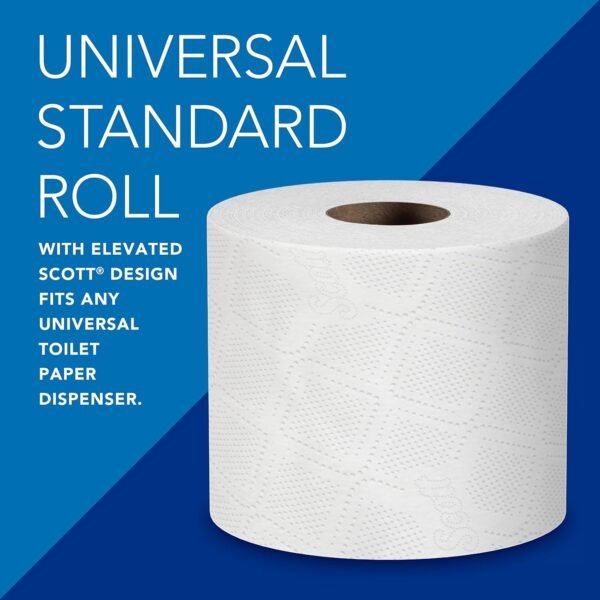 Scott Toilet Paper Bulk -100% Recycled Fiber Standard Roll Bulk Toilet Paper (13217), 2-Ply, Elevated Design, White, Individually Wrapped (80 Rolls of 473 Sheets, 37,840 Sheet Total) - Image 8