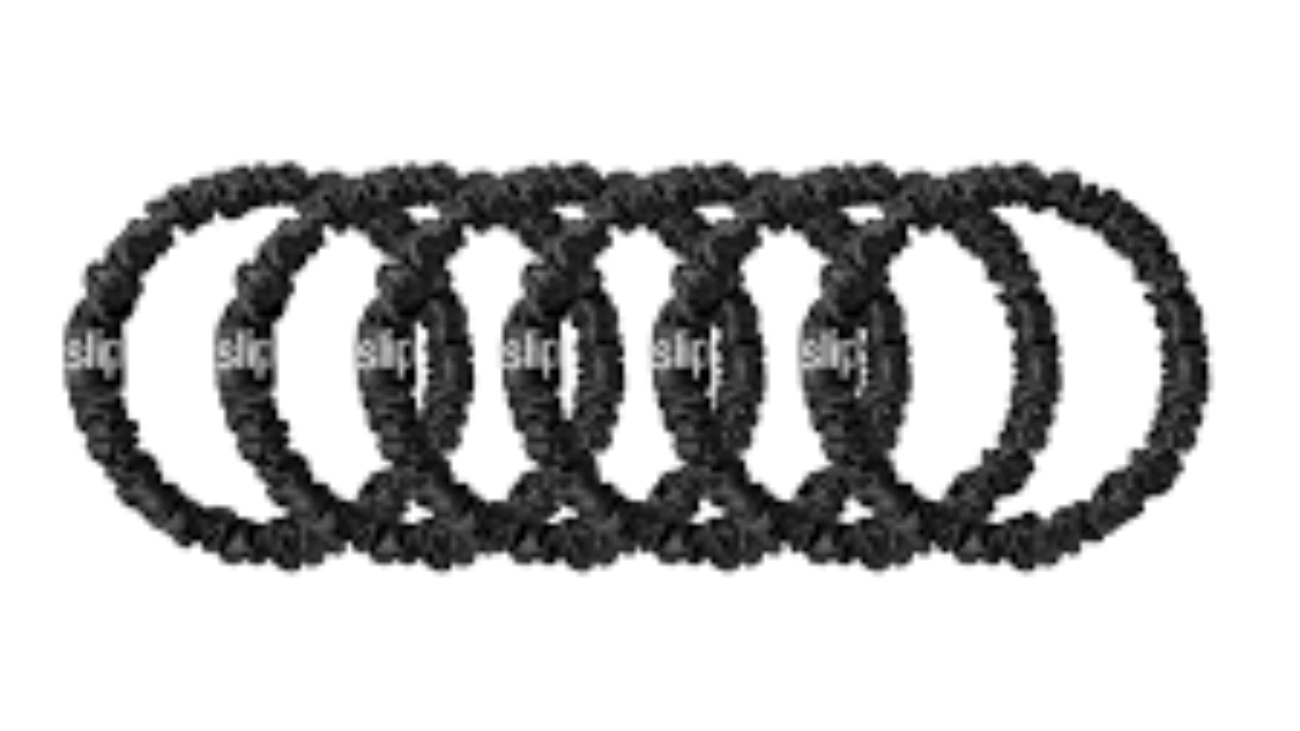 Slip black silk scrunchies, black silk scrunchies 6 pack, luxury hair accessories, pure mulberry silk scrunchies, anti-crease scrunchies, hair-friendly scrunchies, black silk hai